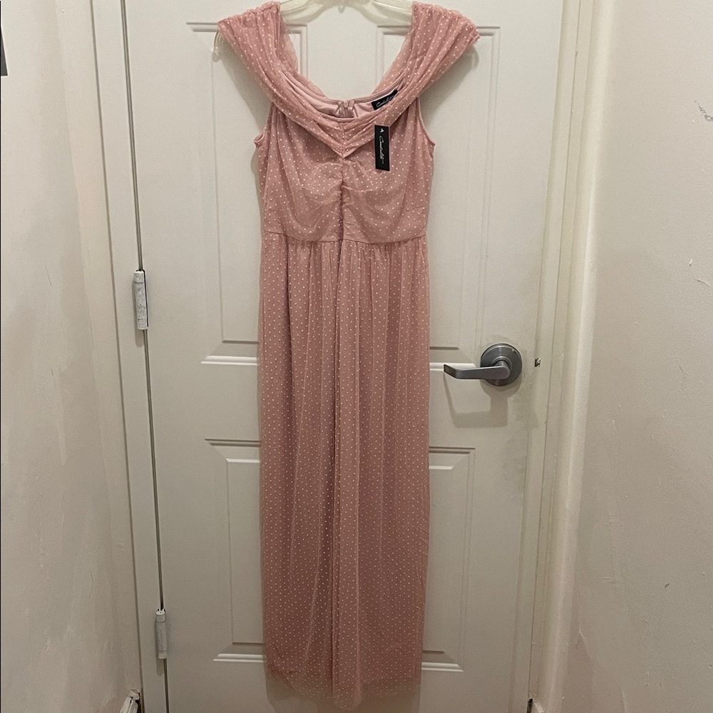 CANDALITE: Elegant Pink Maxi Dress